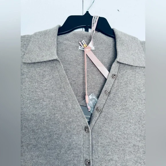 House of CB Yvette long sleeves button up sweater midi dress beige - Picture 9 of 17